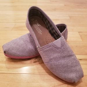 Tom's Pink and Purple Flannel slip-ons